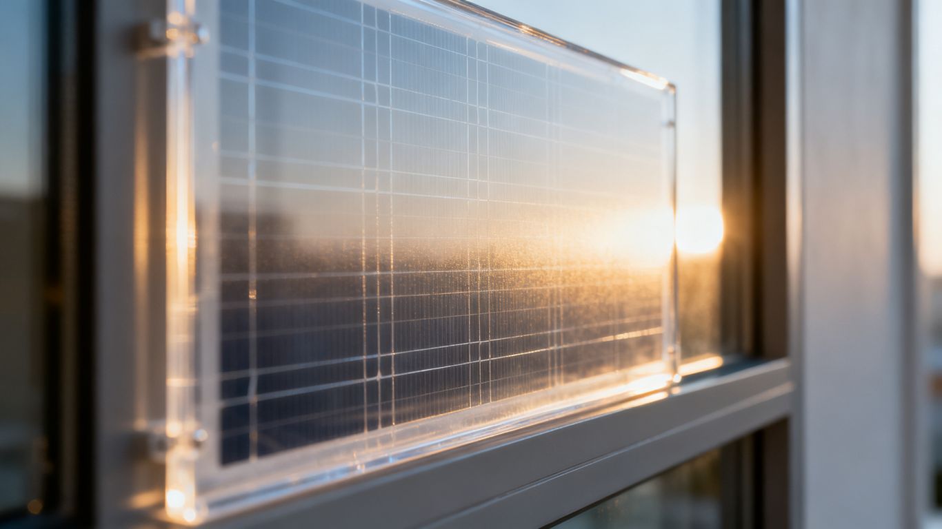 Panneau solaire transparent intégré dans une fenêtre